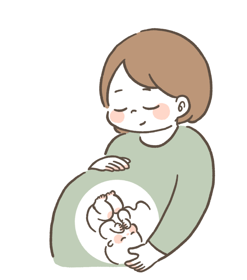 お腹の赤ちゃんと妊婦さんのイラスト